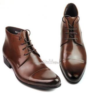 New mens leather shoes Ankle Boots Lace up Dress or Casual black or 