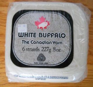 White Buffalo Yarn 100% Pure Virgin Wool,(227gr) For Cowichan Sweaters 