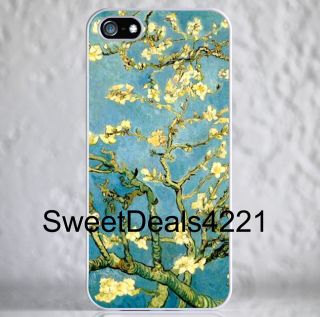   White Apple iPhone 5 Blossoming Almond Tree Teal Case Cover Van Gogh