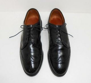 Allen Edmonds Auburn Black Leather Wing Tip Oxfords Shoes Sz 9.5 D