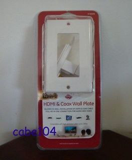 HDMI Coax Wall Plate~GE 87688~Compatib​le w/ HD Video up to 1080p 