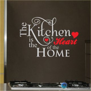 WALL ART QUOTE STICKER DECAL Kitchen Heart of the Home