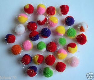 Unique Tri color Pom Poms Balls 1   Favorite Toy for your CAT