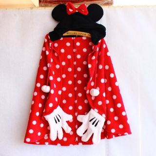   Minnie Mouse Costume Women/Girls Party Cape Cloaks w/Cap Hat & Gloves