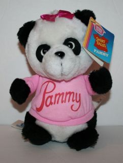 Hasbro Softies Shirt Tales Animals Pammy Panda Plush 8 Vintage 1983 