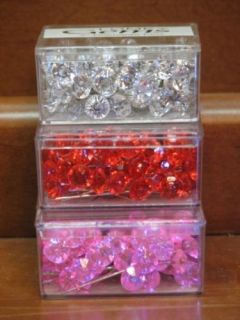   Gem Diamond Cut 2 Corsage Boutonniere Pins Diamante Wedding Flowers