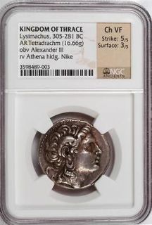   Ancient Greek Thrace Coin Lysimachus Alexander the Great Tetradrachm