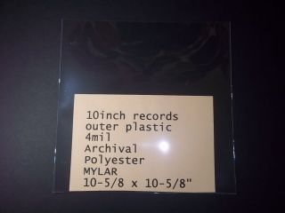 10inch Record   ARCHIVAL OUTER SLEEVES   4mil MYLAR   10 78 78rpm 78s 