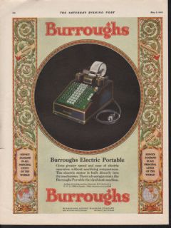 FP 1930 BURROUGH ADDING MACHINE COMPUTATOR DETROIT MICHIGAN ELECTRIC 