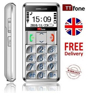   SILVER   Big Button Mobile Phone UNLOCKED  Large Keys Easy to Use