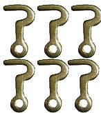 1429 BRASS PLATED STEEL 1 HOOK, LATCH, Lot of 6. *MAKE OFFER FOR 2 
