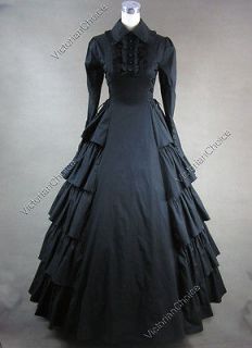 Victorian Gothic Lolita Brocade Dress Ball Gown Reenactment 156 XL