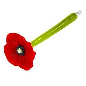 XONEX RED POPPY Flower Ball point Pen Veterans Day