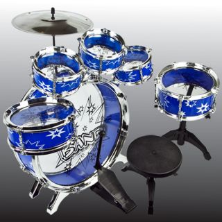 Toy Drum Play Set Blue 11 PCS Children Educational Musical Instrument 