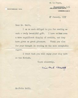 Winston Churchill NOBEL PRIZE autograph, letter signed
