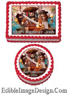   OF THE CARIBBEAN Edible Birthday Cake Image Cupcake Topper Favors LEGO