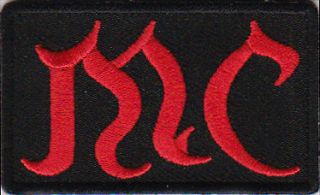 MC Patch Red Old English Lettering Club Quality Embroidered NEW Biker 
