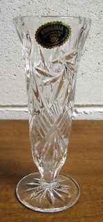 Bohemia Czech Republic Hand Cut Lead Crystal Vase 6 3/4 High