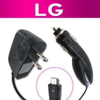   WALL + CAR AUTO VEHICLE CHARGER FOR LG PHONES   POWER ADAPTER AC DC