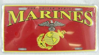 THE UNITED STATES MARINE CORP LICENSE PLATE CAR TRUCK TAG MILITARY 