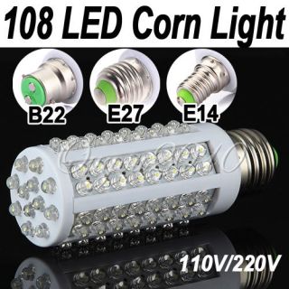 E14/B22/E27 108/38 LED 110V/220V Warm White/Pure White Saving Light 