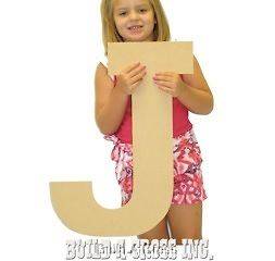 Letters,Large,wood,Letter (J), 24tall, Unfinished Craft,Paintable