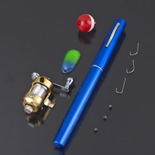   Pocket Pen Fish Fishing Telescopic Rod Pole Reel+Line+Hook​+Bobber