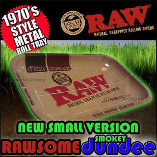 RAW 1970s Style SMALL Metal Rolling Tray RAWSOME @ SMOKEYDUNDEE