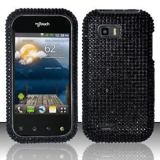   Mobile LG MyTouch Q 4G C800 Black Full Diamond Snap on Hard Case Cover