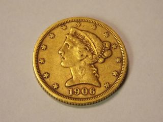 1906 S LIBERTY EAGLE 5 DOLLAR GOLD COIN  NR