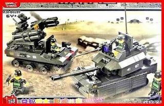 US Army Abrams vs Russian Doyle Tank Military Building Blocks Bricks 
