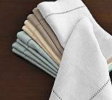 NIP Handmade Linen/Cotton Hemstitch Napkins 17x17 2pk