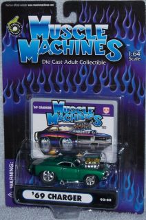 2002 MUSCLE MACHINES 69 Dodge Charger Col. #02 60 Real Riders Green
