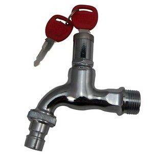 Alloy washing machine tap with lock/washing facet with key