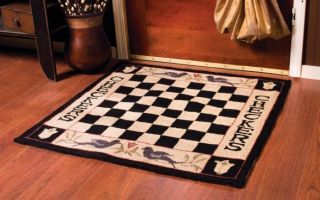 New CHECKERBOARD RUG Floor Mat Checkers GAME Decor Home Living Room 