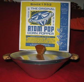Atom Pop Stove Top Popcorn Popper Vintage Made in USA 30oz Organic 
