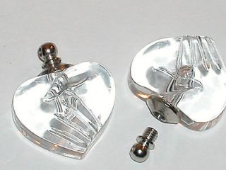 Clear glass Cremation urn locket pendant heart bottle for necklace 