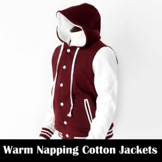   Cotton Varsity Letterman College Baseball Jackets MAROON & WHITE