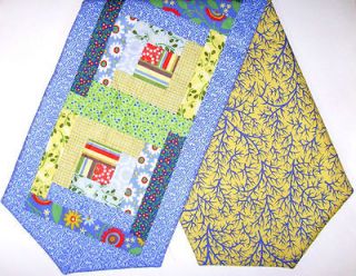 Spring Floral Log Cabin Patchwork PRE CUT Table Runner Kit 13x45 Inch 