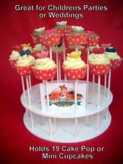   Pop / Pop Cake / Mini Cupcake Lollipop Stand Holds 19 White or Clear
