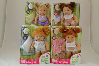   10 Lots to Love Baby Steps Caucasian Doll Brown Red Blonde Hair Color