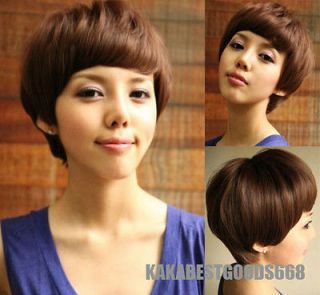 Korean style Elegant Natural third Lady GirlS Short straight wig PD32