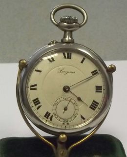 LONGINES POCKET WATCH SOLID SILVER CASE OPEN FACE REF 1763511