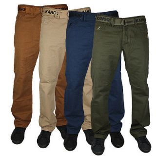 NEW MENS KANGOL JEANS DINO DESIGNER TAPERED FIT CHINOS ALL WAIST AND 