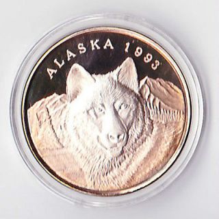 1993 Alaska Mint State Medallion  Wolf