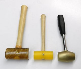 MALLETS RAWHIDE PLASTIC & BRASS MALLET SET OF 3 FOR METAL WORKING 