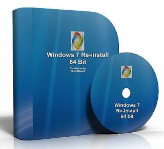 Windows 7 Home Premium 64 Bit, Reinstall Boot Disc,Restore,Recover, Re 