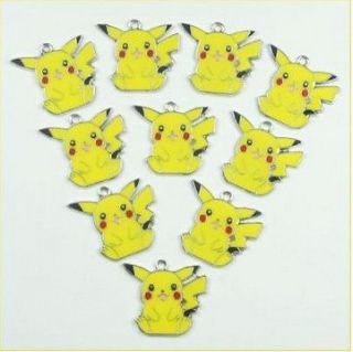   10pcs Pokemon Pikachu Metal Charm Pendants for Jewerly Making Key