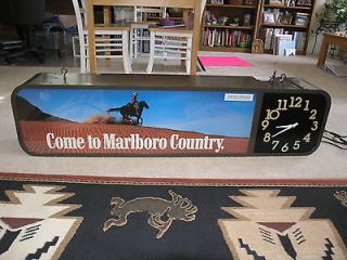 Come To Marlboro Country Fluorescent Sign and Clock   Metal Case 