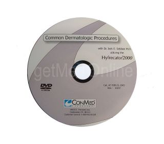 Instructional DVD for Common Dermatological Procedures w/ Conmed 